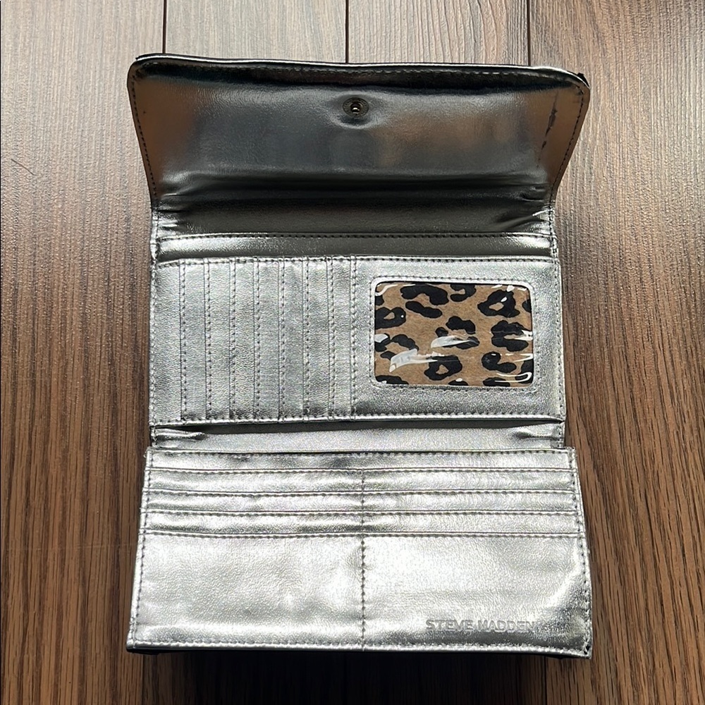 STEVEN MADDEN Black and Silver Studded Wallet - Picture 2 of 10